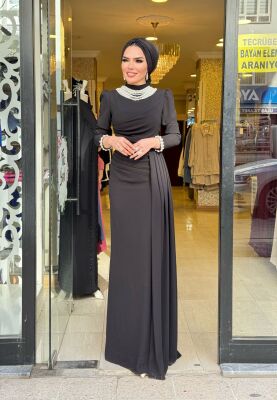 3973 LEYLA SİYAH ABİYE - 4