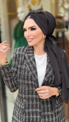 4142 CHANEL DOKUMALI KRUVAZE CEKET SİYAH - 