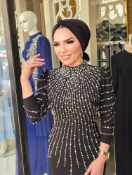 4328 SEVDA SİYAH ABİYE - 