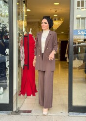 4577 ETEKLİ TAKIM KAHVERENGİ - 