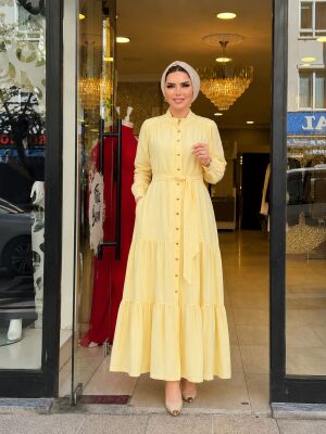4695 GÜNEŞ ELBİSE SARI - 1
