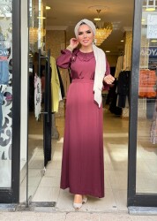 5255 SEMA ELBİSE BORDO - 1