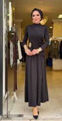 5491 SEHER TOKALI ELBİSE SİYAH - 