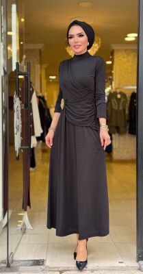 5491 SEHER TOKALI ELBİSE SİYAH - 1