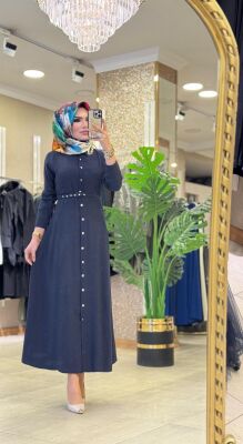 5499 LALEZAR ELBİSE LACİVERT - 1