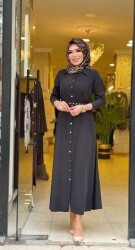 5499 LALEZAR ELBİSE SİYAH - 2