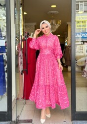 5525 TAN PEMBE ELBİSE - 2
