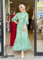 5525 TAN YEŞİL ELBİSE - 