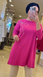 5545 HİRA MERSERİZE TUNİK FUŞYA - 