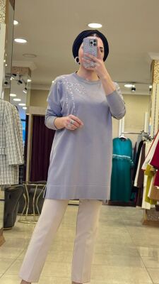 5545 HİRA MERSERİZE TUNİK GRİ - 2