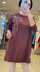 5545 HİRA MERSERİZE TUNİK KAHVE - 2