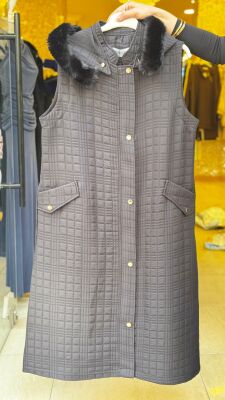 5597 CAPİTONE KÜRKLÜ YELEK SİYAH - 1