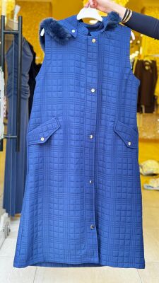 5597 CAPİTONE YELEK KÜRKLÜ LACİVERT - 1