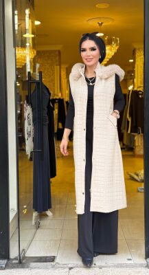 5597 CAPİTONE YELEK KÜRKLÜ TAŞ - 4