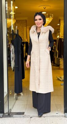 5597 CAPİTONE YELEK KÜRKLÜ TAŞ - 5