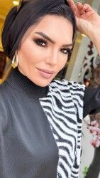 5666 ZEBRA TUNİK SİYAH - 4