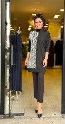 5666 ZEBRA TUNİK SİYAH - 