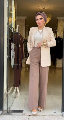 5738 KANVAS PANTOLON VİZON - 2