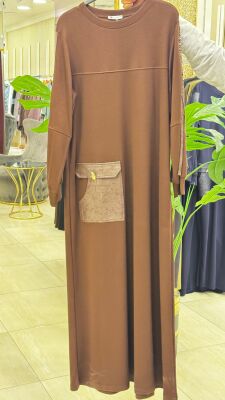 5756 YILDIZ ELBİSE KAHVERENGİ - 1