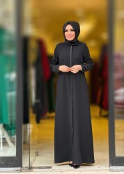 6011 DAMLA TAŞLI FERACE SİYAH - 