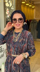 6803 YELDA ELBİSE LACİVERT - 