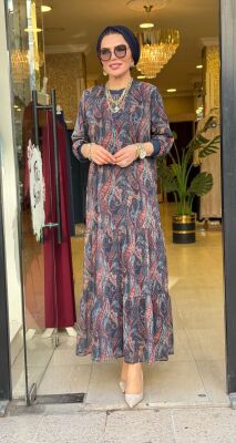 6803 YELDA ELBİSE LACİVERT - 1