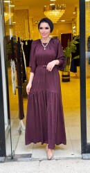 7263 DENİZ ELBİSE BORDO - 1
