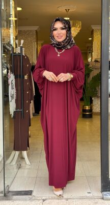 8470 SELİN ELBİSE BORDO - 2