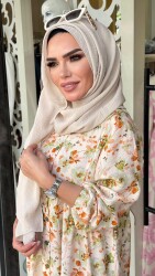 8778 BAHAR YEŞİL ELBİSE - 1