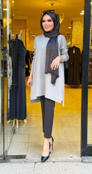 8888 merviş tunik gri - 