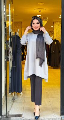 8888 merviş tunik gri - 3