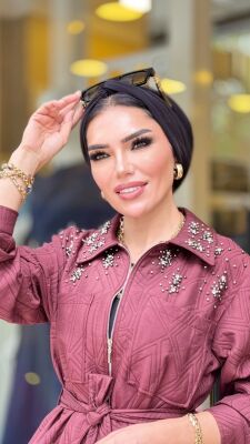 9270 GEOMETRİK KAP BORDO - 2