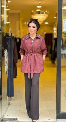 9270 GEOMETRİK KAP BORDO - 3