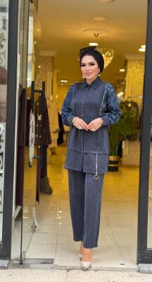 9889 HİLAL FERMUAR DETAYLI TAKIM - 4