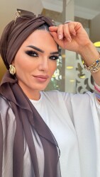 1000 ORGANZE ŞALLI BONE ACI KAHVE - 