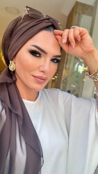 1000 ORGANZE ŞALLI BONE ACI KAHVE - 1